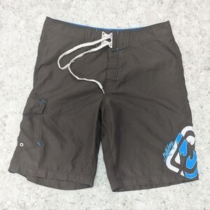Billabong Hawaiian Classic Brown Embroidered Logo Board Skate Shorts Size 34